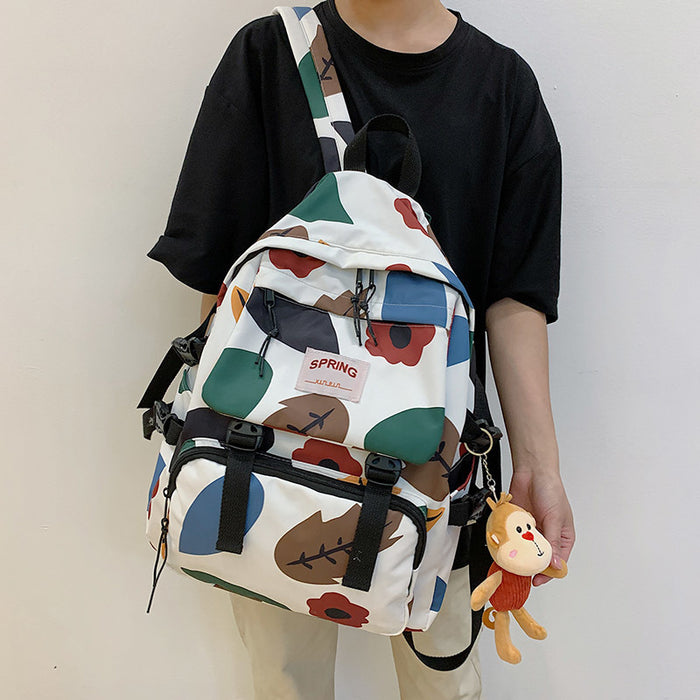 High School And College Student Mori Style Contrast Color Travel Backpack