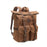 Retro Waterproof Crazy Horse Leather Canvas Large Capacity Backpack