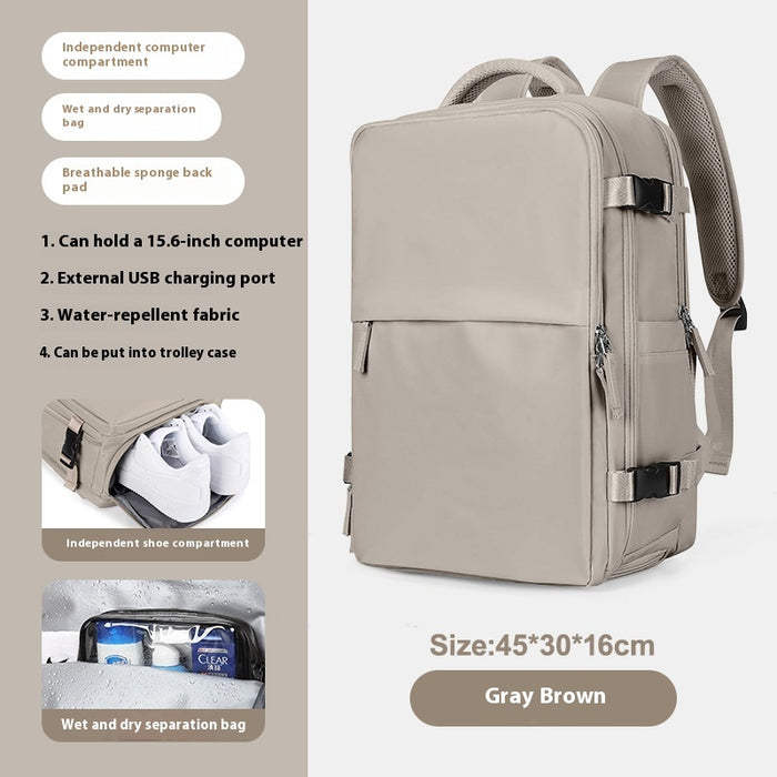 Backpack Women's Large Capacity Travel Men's Business Trip Can Be Expanded