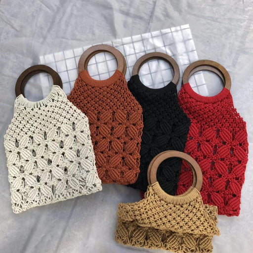 Handmade Rope Straw Fashion Vacation Travel Mori Style Women