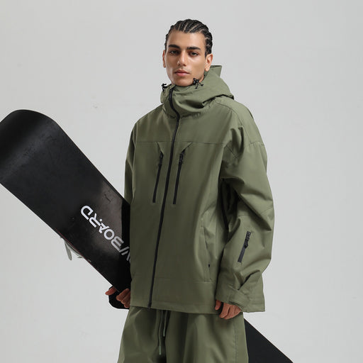 Veste de ski imperméable, respirante et ample avec fermeture éclair pour homme