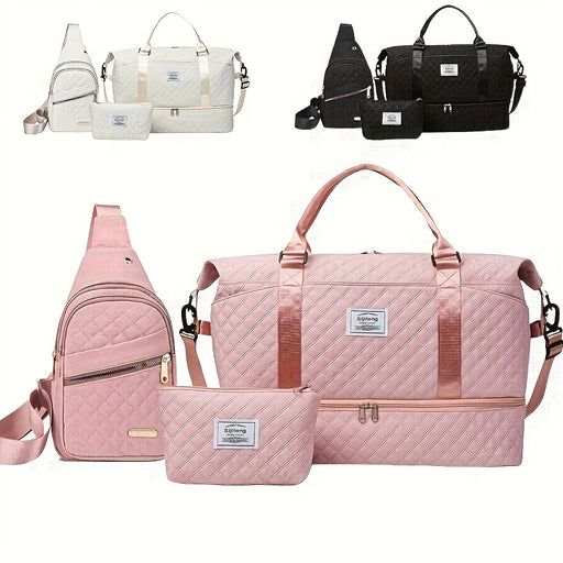 Women's Large-Capacity Travel Organizer Set Of Three Travel Duffel And Two Smaller Bags