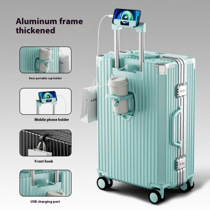 Maleta con ruedas multifuncional anticaídas, gruesa y de gran capacidad.