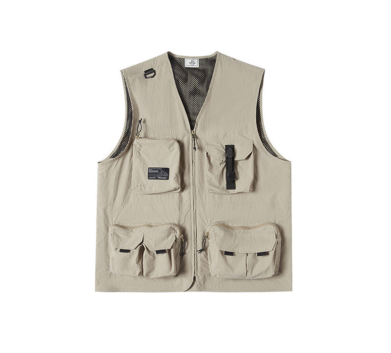 Boxi And Outdoor Functional Workwear Vest Men's And Women's Same Portable Loose Casual Jacket Camp Overalls