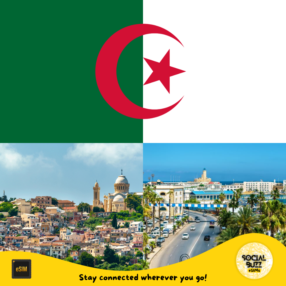 Buy your Algeria eSIM data plan online. Enjoy seamless internet access with no roaming charges. Connect instantly while exploring Algeria.