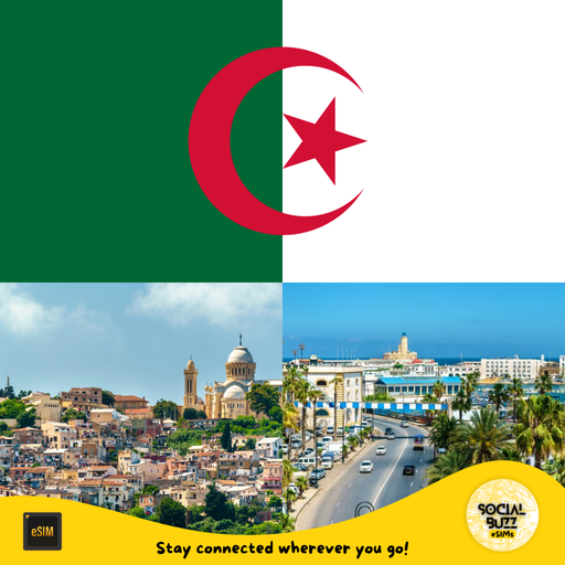 Buy your Algeria eSIM data plan online. Enjoy seamless internet access with no roaming charges. Connect instantly while exploring Algeria.
