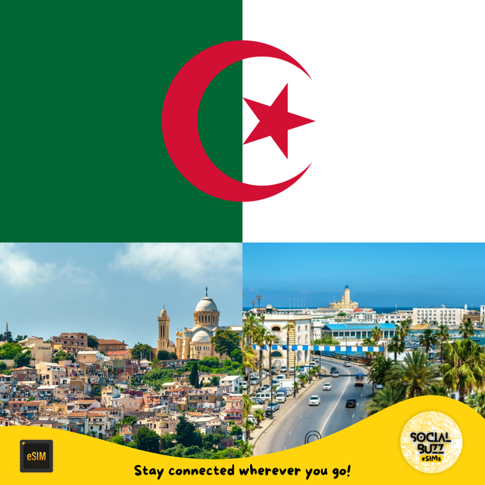 Buy your Algeria eSIM data plan online. Enjoy seamless internet access with no roaming charges. Connect instantly while exploring Algeria.