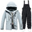 Combinaison de ski double planche en placage pour homme et femme, idéale pour l'hiver en extérieur.