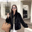 Womens Stylish Loose-fitting Fur-trimmed Collar Coat