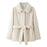 Lapel Women's Casual Slim-fit Solid Color Belt-effect Faux Fur Coat