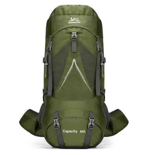 Sac à dos de randonnée tout-terrain 60L grande capacité en nylon pour les voyages, le camping et la randonnée. 