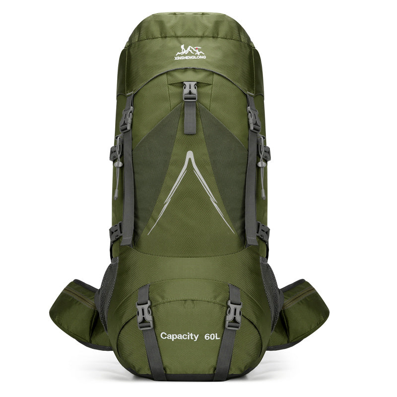 Sac à dos de randonnée tout-terrain 60L grande capacité en nylon pour les voyages, le camping et la randonnée. 