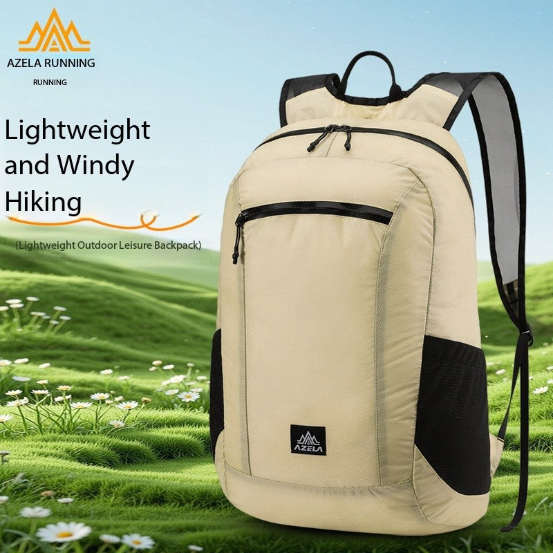 AZELA Lightweight Hiking Backpack, White Outdoor Travel Daypack With Multiple Pockets, Breathable Mesh Straps, Durable Casual Backpack For Men Women Camping Trekking