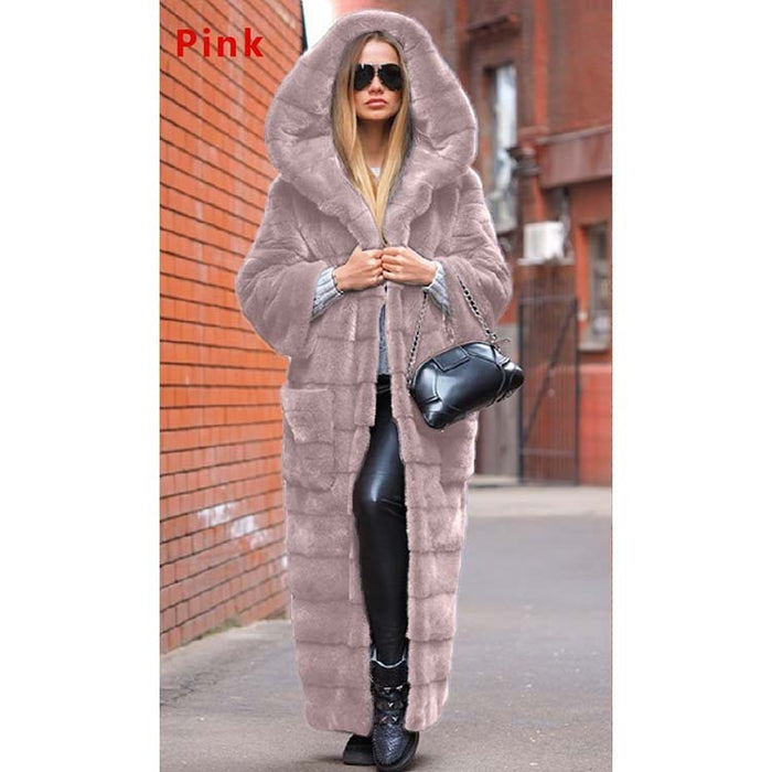 Fashionable Thickened Long Plush Women's Coat