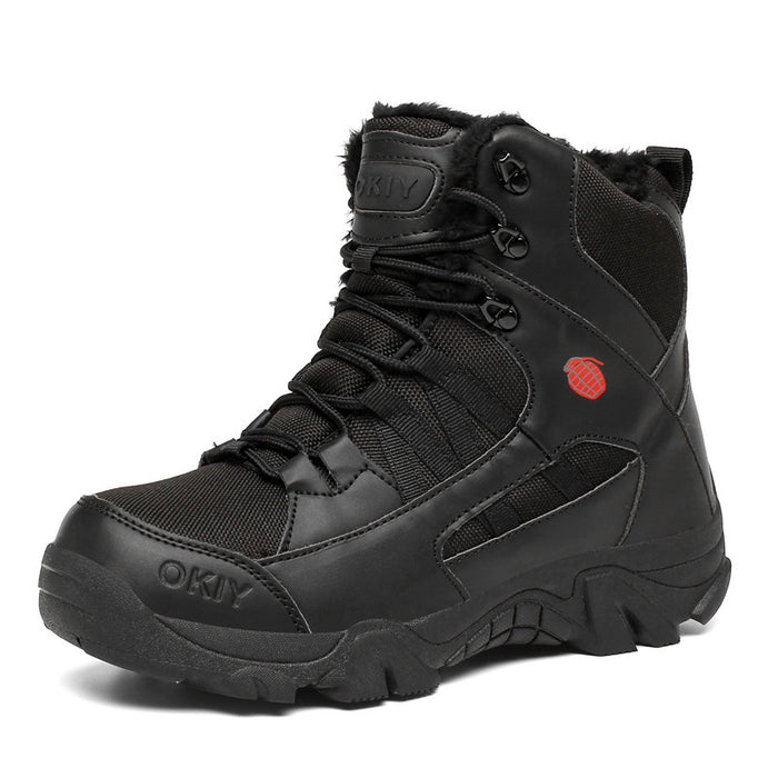 Botas de invierno para hombre, para acampar, combate, militares, con forro polar, cálidas, para nieve, escalada, calzado de entrenamiento