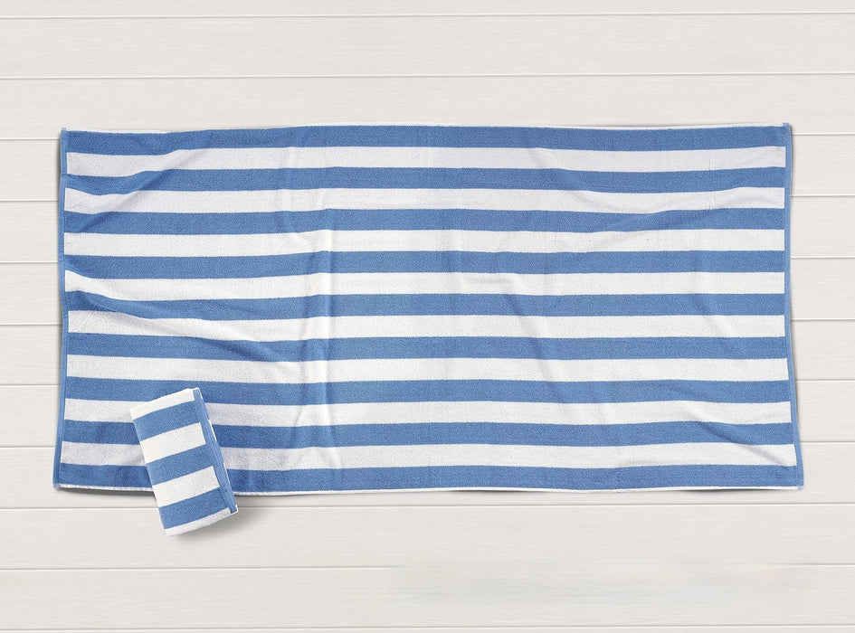 Serviette de plage en coton rayé à séchage rapide et ultra-absorbante