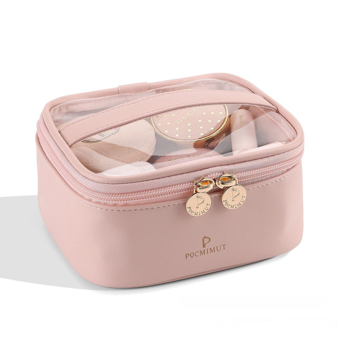 Leather Transparent Cosmetic Bag Travel Essential