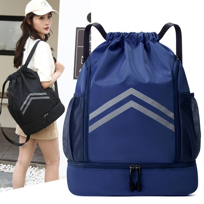 Men's Drawstring Drawstring Bag With Reflective Backpack For Sports