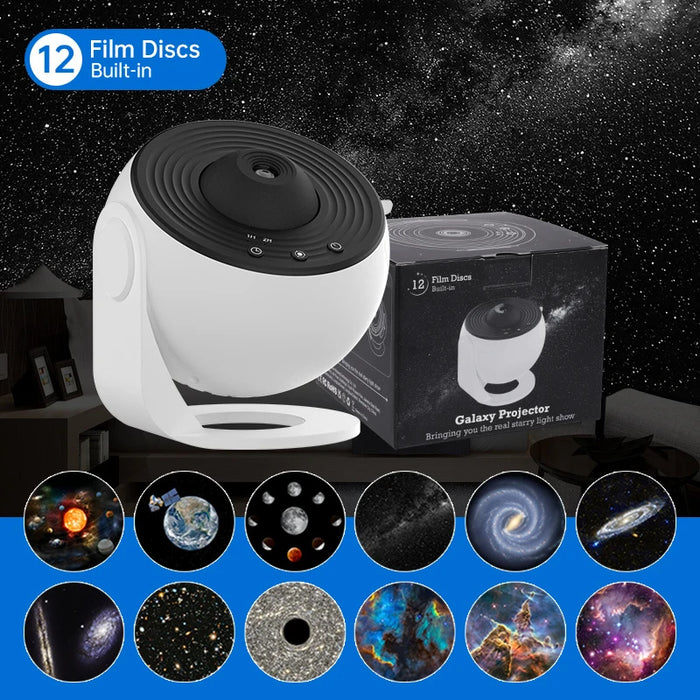 Proyector de galaxia con luz nocturna, proyector de cielo estrellado con rotación de 360 ​​grados, lámpara de planetario para dormitorio infantil, regalo de San Valentín, decoración de boda