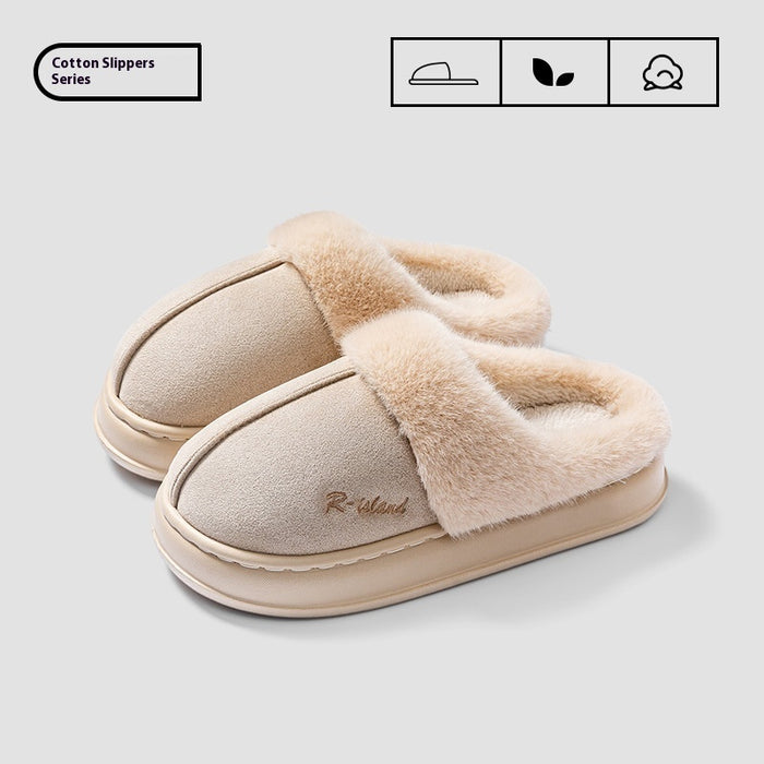 Pantuflas de invierno cálidas y acogedoras para parejas, suaves y antideslizantes, para interiores, de algodón, para el hogar, para mujer y hombre