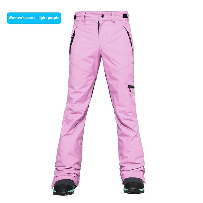 Pantalon de ski imperméable, coupe-vent et thermique, coupe ajustée.
