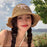 Adjustable Bow Straw Hat Female Summer Travel Sun-proof Beach Seaside Sunhat