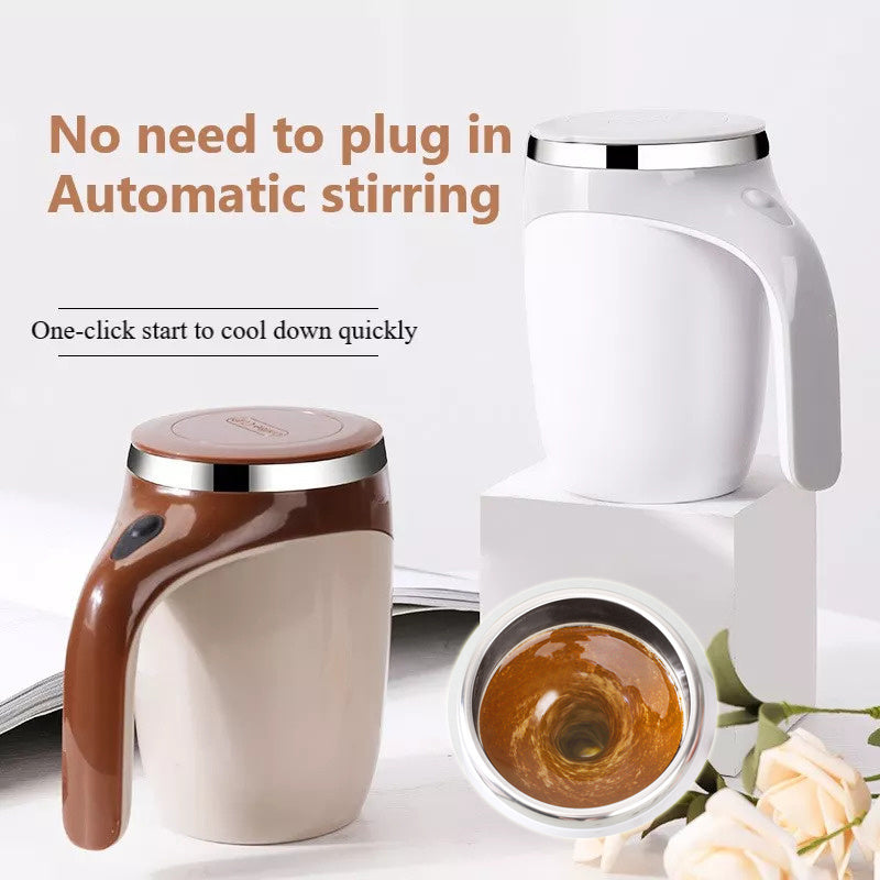Tasse à café magnétique rotative rechargeable avec agitateur automatique, idéale pour préparer des milkshakes faciles et rapides.