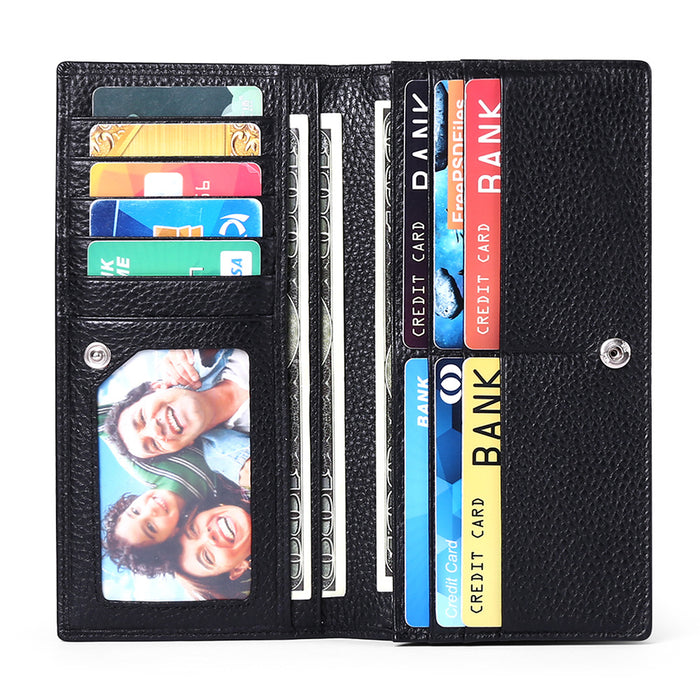 GOIACII Anti-Scanning Womens Long Wallet Ultra-Thin European And American Style Minimalist