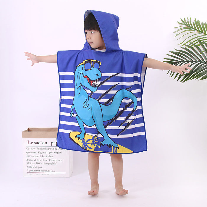 Cape en microfibre pour enfants, serviette de plage double face en velours à séchage rapide