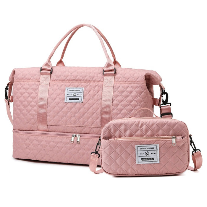 Sac de Voyage Fourre-tout Matelassé Brodé Grande Capacité avec Poignée