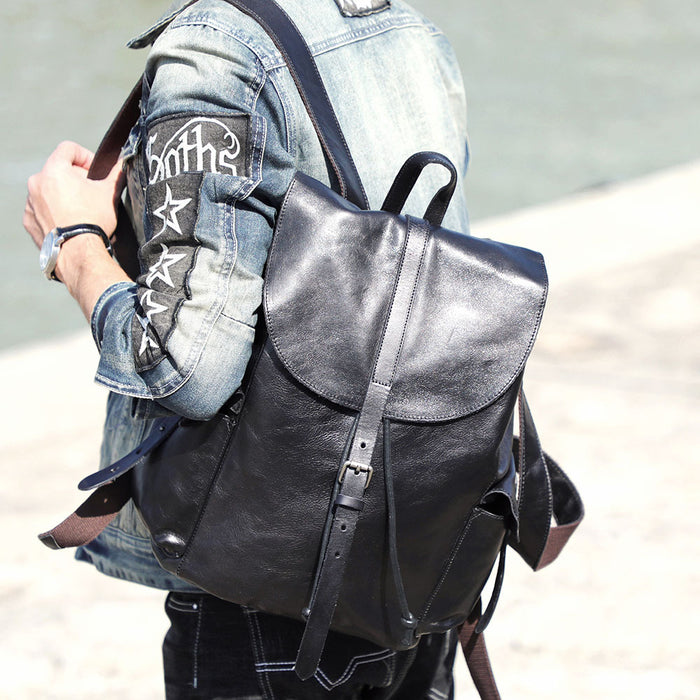 Sac à dos en cuir de qualité supérieure, grande capacité