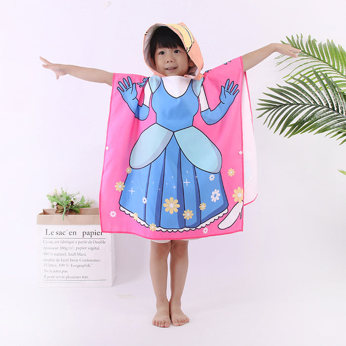Cape en microfibre pour enfants, serviette de plage double face en velours à séchage rapide