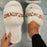 Flower Fluffy Slippers Female Soft Bottom Home Word Cotton Slippers