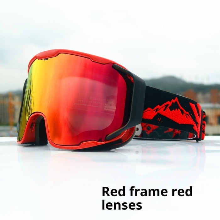 Gafas de esquí de doble capa antivaho con película auténtica