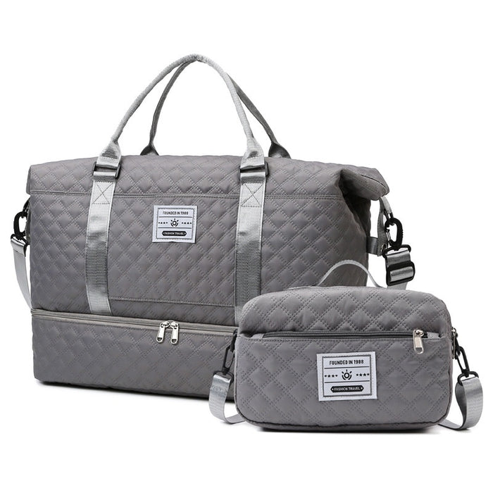 Sac de Voyage Fourre-tout Matelassé Brodé Grande Capacité avec Poignée