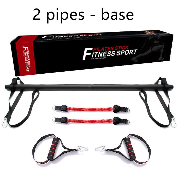 Kit de barra de pilates con bandas de resistencia, equipo portátil para entrenamiento en casa, barra y bandas de ejercicios de fusión con estiramiento perfecto.