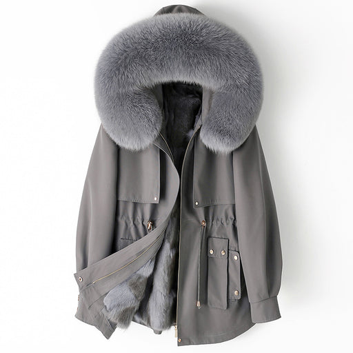 Nouveau Manteau Épaissi en Fourrure et Doublure Détachable