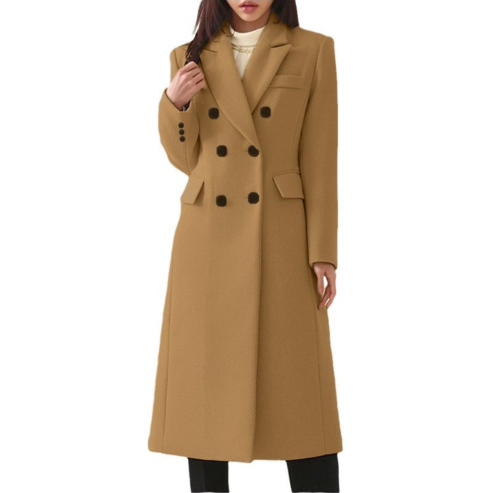 New AutumnWinter Simple Womens Wool Coat