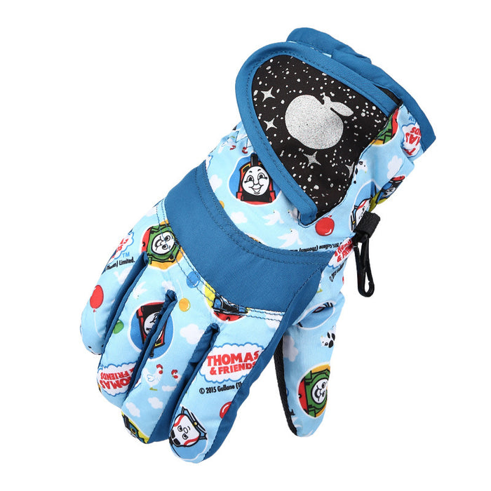 Waterproof Thickened Warm-keeping And Cold-proof Cycling Outdoor Skating Ski Children's Gloves