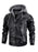 Chaqueta de cuero sintético para hombre, chaqueta de motocicleta, impermeable, a prueba de viento, de PU, estilo bombardero vintage con capucha extraíble 