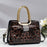 Hot-stone Embellished Fashionable Versatile Chic Leopard-print Womens Bag