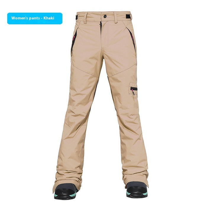 Pantalon de ski imperméable, coupe-vent et thermique, coupe ajustée.