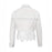 Womens Lapel Hem Hollow-Out Patchwork Tassel Coat