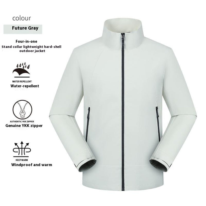 Veste imperméable fine à col montant pour homme