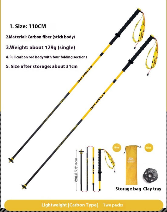 Carbon Trekking Pole Folding Carbon Fiber Off-road Cane