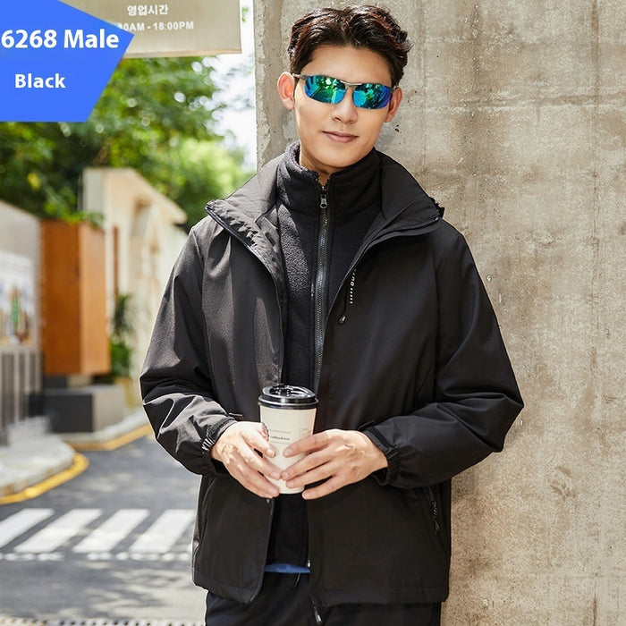 Chaqueta Shell Conjunto de dos piezas Abrigo Forro polar Extraíble Impermeable