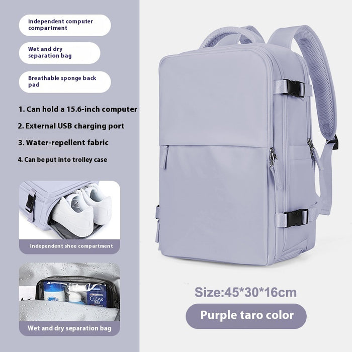 Backpack Women's Large Capacity Travel Men's Business Trip Can Be Expanded