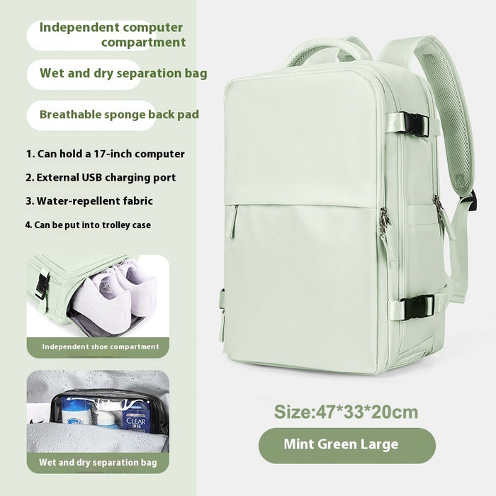 Backpack Women's Large Capacity Travel Men's Business Trip Can Be Expanded