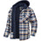 Men's Plaid Hooded Coat Winter Warm Button Zip-up Jacket Fashion Casual Thick Padded Long Sleeves Outerwear Clothing