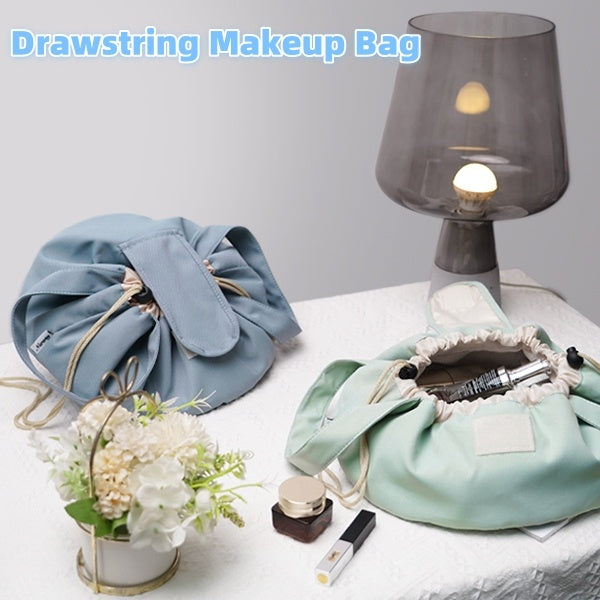 Barrel Drawstring Makeup Bag Large Capacity Women's Cosmetic Bag Toiletries Organizer Pouch Lady Travel Storage Case